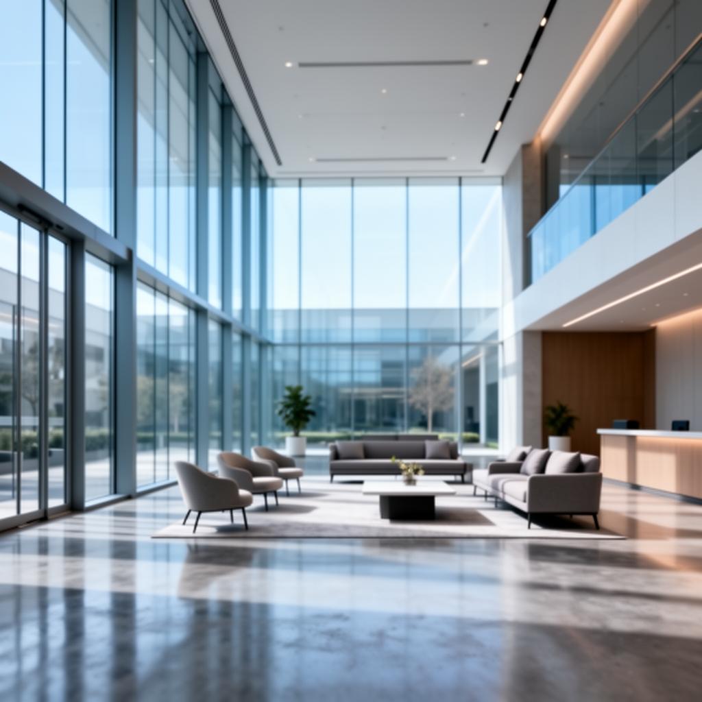 Modern corporate headquarters lobby
